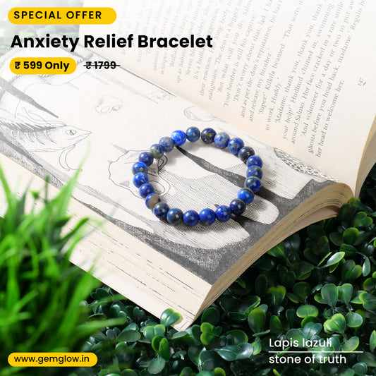 Lapis Lazuli Crystal Bracelet For Anxiety Relief