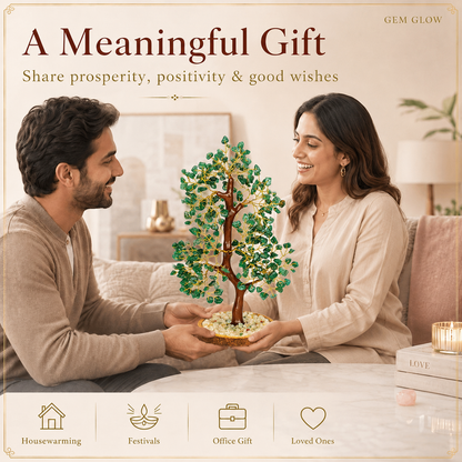 Shop Green Aventurine Crystal Wooden Tree With Golden Wire