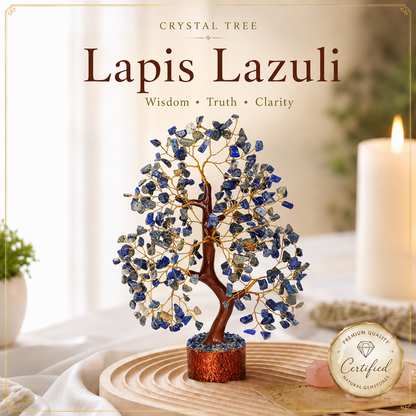 Buy Lapis Lazuli Crystal Tree with Golden Wire