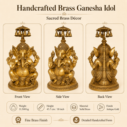 Handcrafted Brass Ganesha Idol