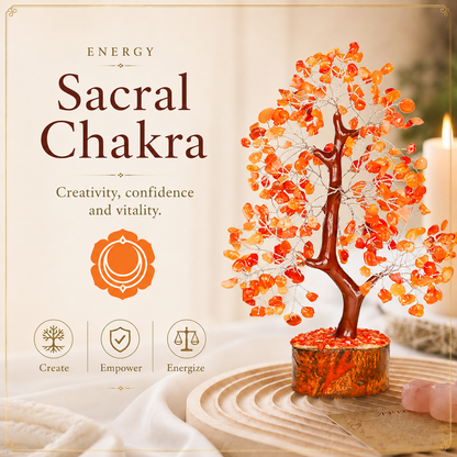 Carnelian Crystal Tree With Silver Wire