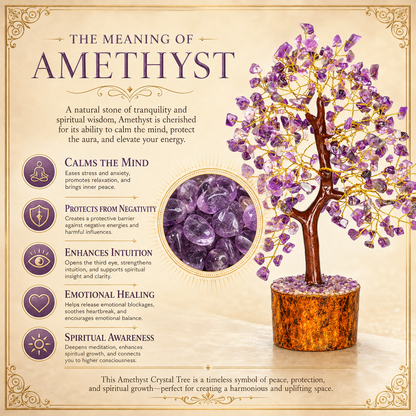 Amethyst Crystal Tree for Home, Office and Meditation