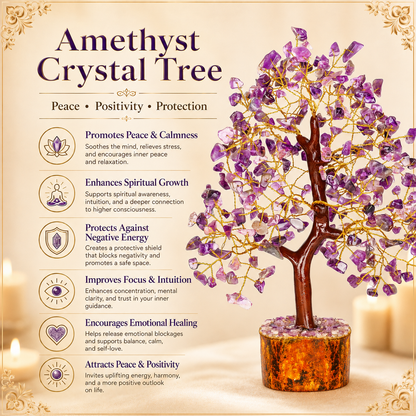 Amethyst Crystal Tree for Home, Office and Meditation