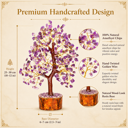 Amethyst Crystal Tree for Home, Office and Meditation