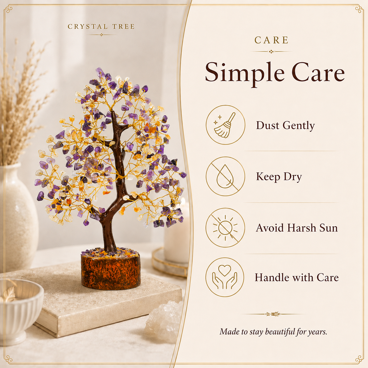 Citrine and Amethyst Crystal Tree