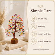 Mix Chakra Crystal Wooden Tree With Silver Wire