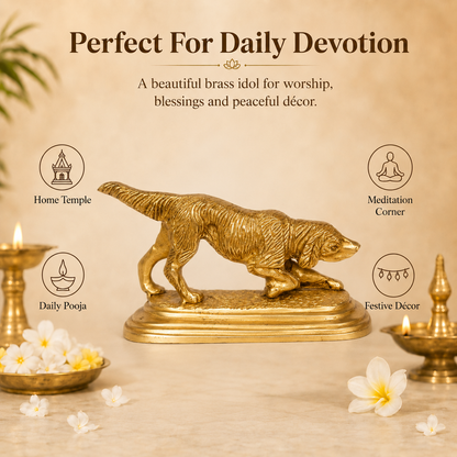 Handcrafted Brass Dog Idol