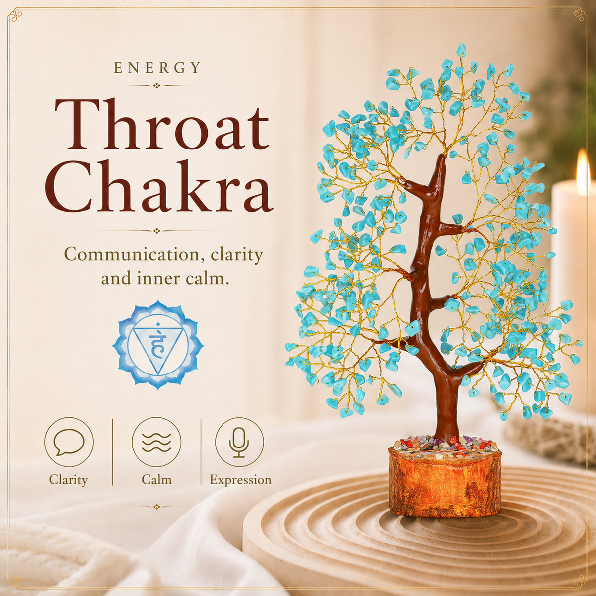Turquoise Crystal Tree for Home, Office and Meditation