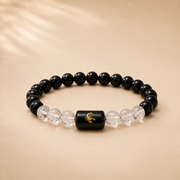 Scorpio Zodiac Bracelet with Black Obsidian & Clear Quartz