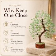 Buy Green Jade Crystal Wooden Tree With Silver Wire