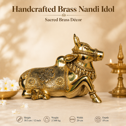 Handcrafted Brass Nandi Idol