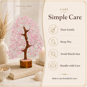 Buy Rose Quartz Crystal Wooden Tree With Silver Wire