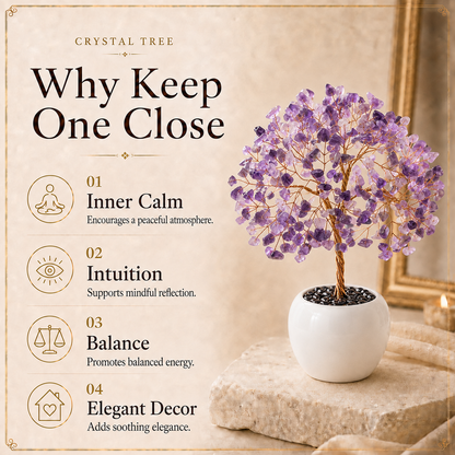 Amethyst Crystal Tree for Home, Office and Meditation
