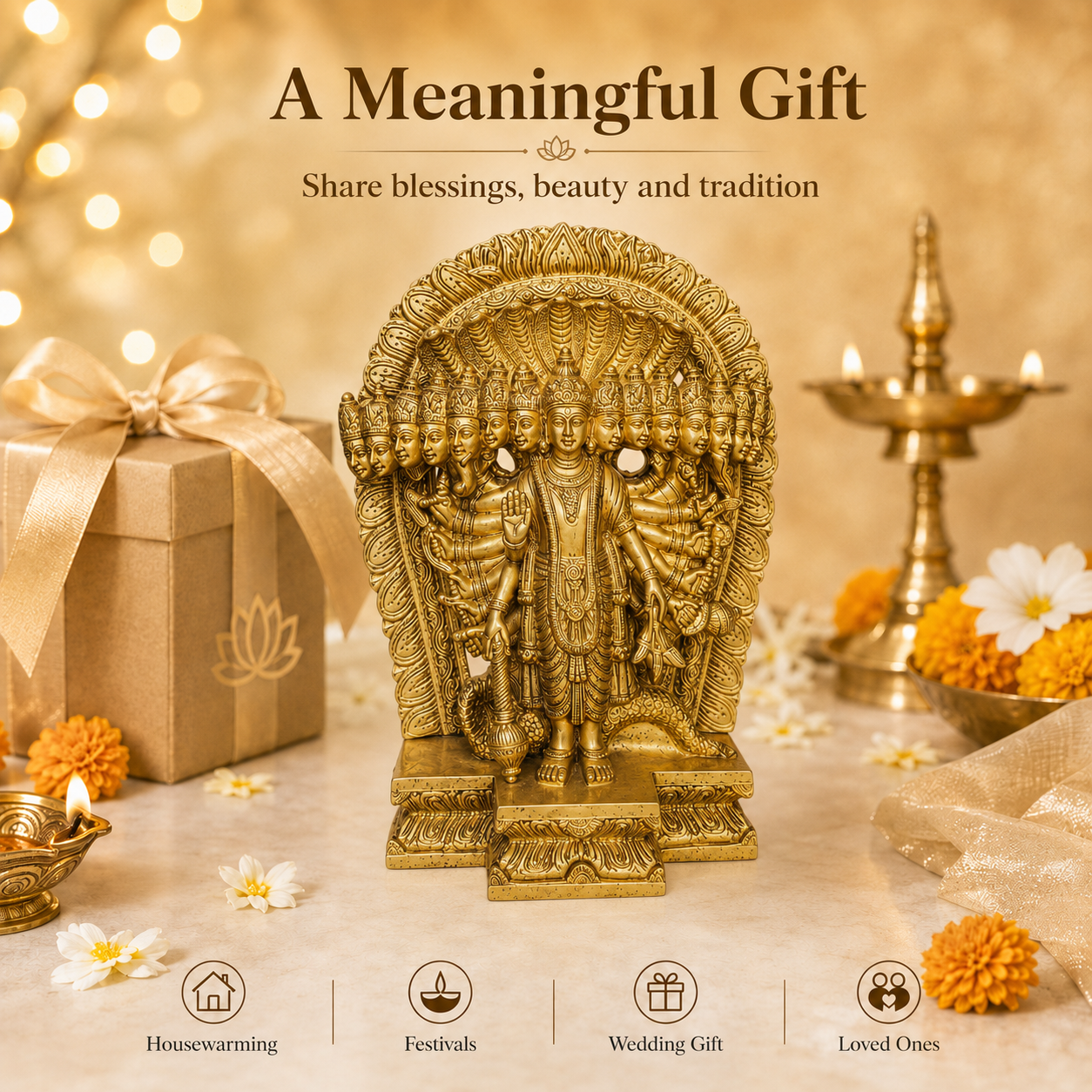 Handcrafted Brass Vishwaroopa Idol