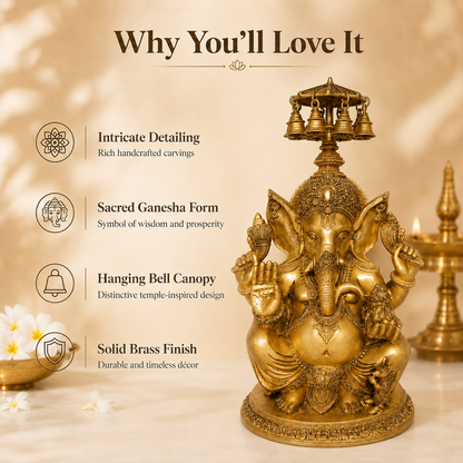 Handcrafted Brass Ganesha Idol
