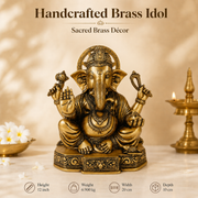 Handcrafted Antique Brass Ganesha Idol