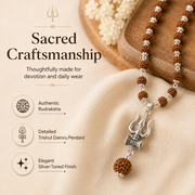 Shiv Rudraksha Mala with Trishul Damru Pendant