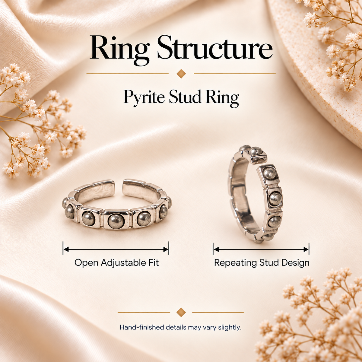 Pyrite Stud Ring