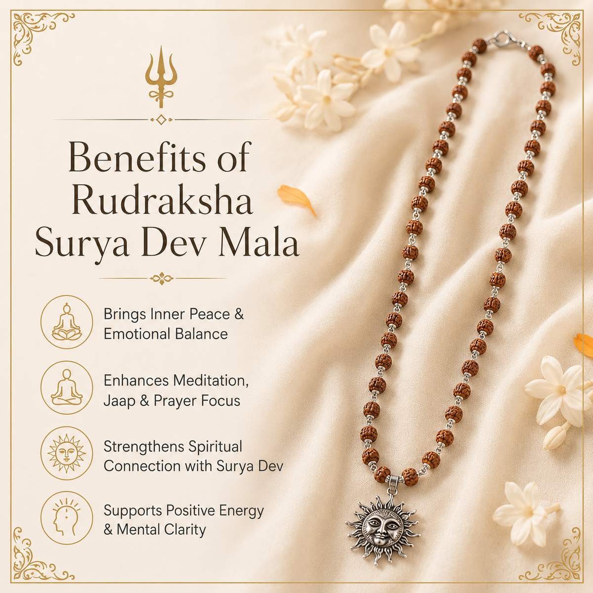 54-Bead Rudraksha Surya Dev Mala