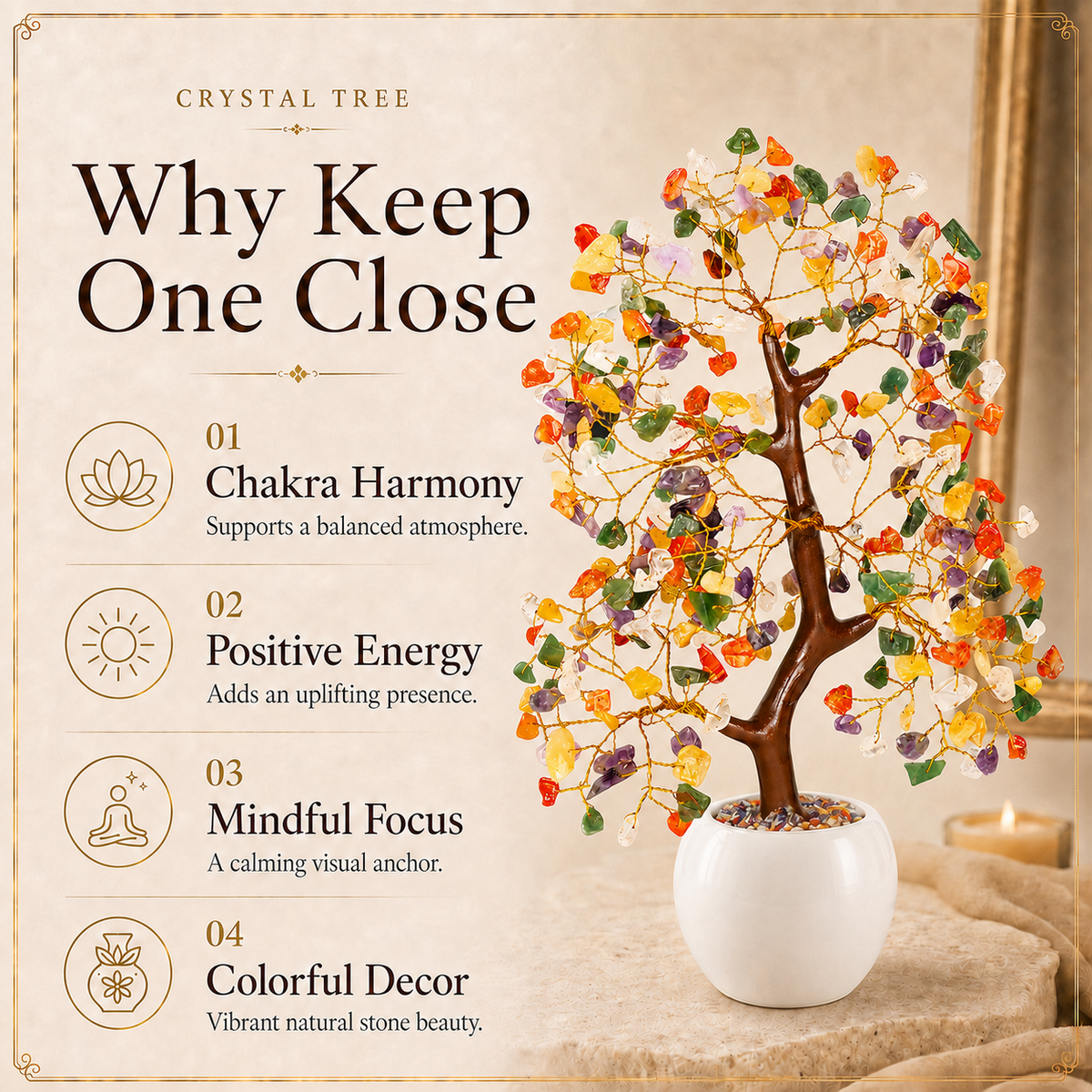 Mix 7 Chakra Crystal Tree