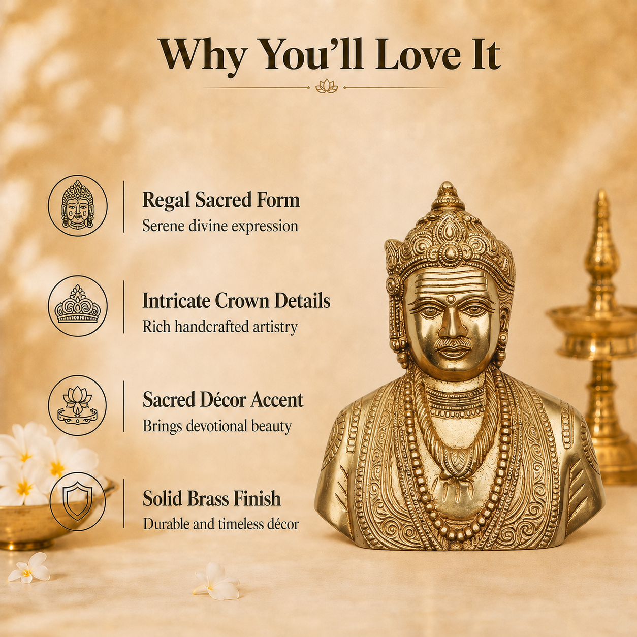 Handcrafted Brass Lord Shiva Bust