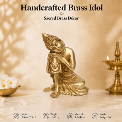 Handcrafted Brass Resting Buddha Idol