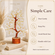 Buy Clear Quartz Crystal Wooden Tree With Golden Wire
