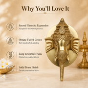Handcrafted Brass Ganesha Face Wall Decor