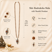 Shiv Rudraksha Mala with Shankh Pendant
