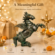Handcrafted Brass Winged Horse Idol – 12 Inch