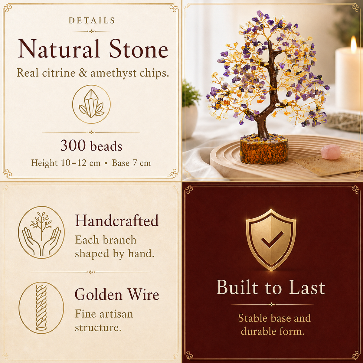 Citrine and Amethyst Crystal Tree