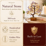 Citrine and Amethyst Crystal Tree