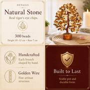 Tiger’s Eye Crystal Tree with Golden Wire