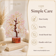 Buy Rose Quartz Crystal Tree with Golden Wire