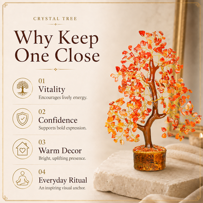 Carnelian Crystal Tree for Confidence, Energy & Success