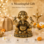 Handcrafted Antique Brass Ganesha Idol