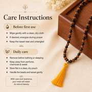 Karungali & Rudraksha Jaap Mala with Saffron Tassel