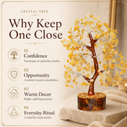 Yellow Aventurine Crystal Wooden Tree for Confidence & Abundance