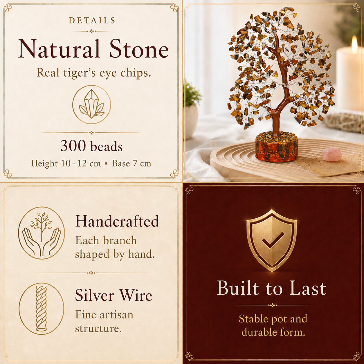 Buy Tiger’s Eye Crystal Wooden Tree