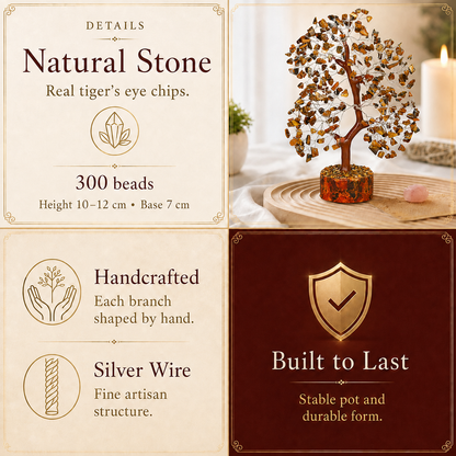 Buy Tiger’s Eye Crystal Wooden Tree