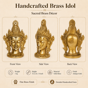 Handcrafted Brass Goddess Face Idol