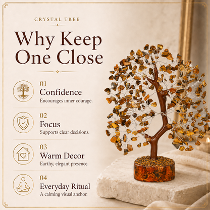 Buy Tiger’s Eye Crystal Wooden Tree