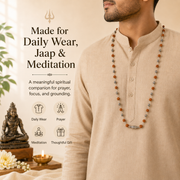 Shiv Rudraksha Silver Mala with Ornate Sphere Beads