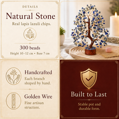 Buy Lapis Lazuli Crystal Tree with Golden Wire