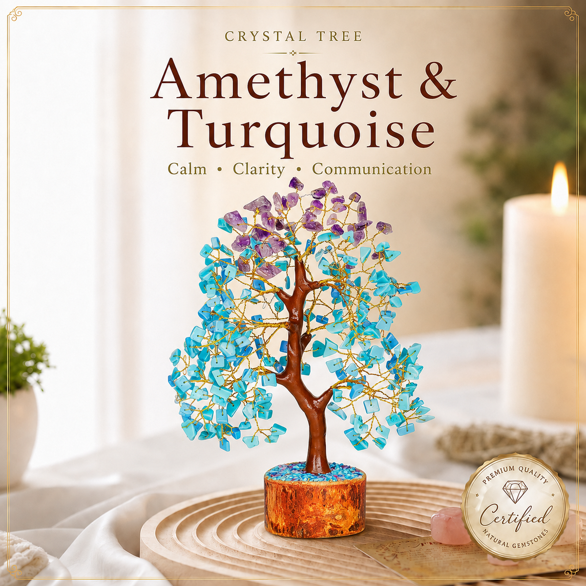 Amethyst and Turquoise Crystal Tree
