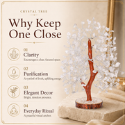Shop Clear Quartz Crystal Wooden Tree with Silver Wire
