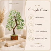 Buy Green Jade Crystal Wooden Tree With Silver Wire