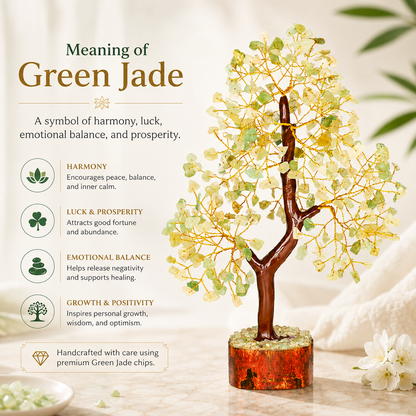 Green Jade Crystal Tree for Home, Office and Positive Energy