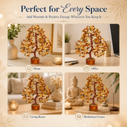 Tiger Eye Crystal Tree Decor – Natural Gemstone Bonsai Gift
