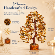 Tiger Eye Crystal Tree Decor – Natural Gemstone Bonsai Gift